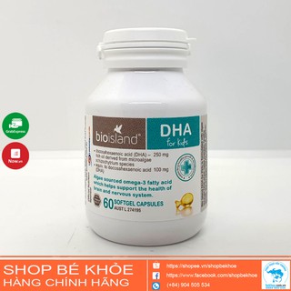 DHA Bioisland - Viên uống DHA For Kids 60v