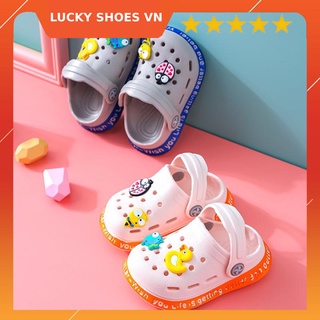 Dép siêu nhẹ cho trẻ bằng Nhựa EVA cao cấp có sticker dễ thương cho bé từ 6th đến 3 tuổi -LUCKY SHOES VN - LK35