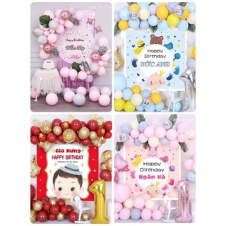 ( KÈM BACKDROP+IN TÊN BÉ) SET BÓNG TRANG TRÍ SINH NHẬT KÈM PHÔNG BACKDROP CHO BÉ THÔI NÔI, ĐẦY THÁNG