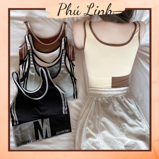 MS242 Áo ba lỗ chữ M phối màu croptop