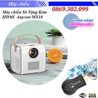 [ Chính hãng ] Máy chiếu siêu nhỏ gọn cầm tay Mini S6 Cao Cấp (Hỗ trợ tiếng Việt) Tặng Kèm HDMI Không Dây Anycast MX 18
