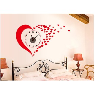 Đồng hồ decal trái tim đỏ BINBIN DH03 (Màu đỏ)