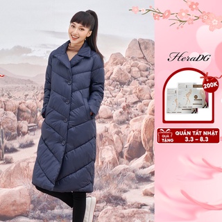 Áo phao nữ 3 lớp dáng dài cổ 2 ve HeraDG - WJK20012