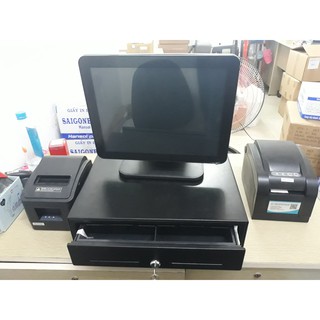 Trọn Bộ Máy Tính Tiền Cảm ỨNG( Ứng dụng bán hàng Vĩnh Viễn+ Máy Pos Cảm Ứng + Máy In Bill + Ngăn Kéo + Giấy)