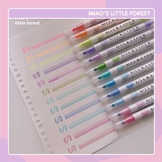 Bút highlight MIAO'S LITTLE FOREST bút dạ quang đánh dấu hai đầu Milkliner trang trí sổ tay bullet journal MPE2207