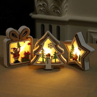 [Giá Tại Xưởng] Dây Treo Trang Trí Giáng Sinh Cao Cấp Bằng Gỗ Có Đèn - 4 Mẫu trang trí noel cây thông decor trang trí
