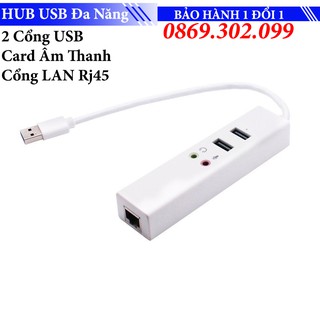 HUB chia USB có SoundCard và Cổng Mạng mở rộng RJ45