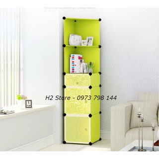 TỦ TRANG TRÍ ĐỂ ĐỒ ĐA NĂNG NHỎ GỌN LẮP GHÉP 2 Ô TO + 1 Ô NHỎ + 2 KỆ GÓC CỬA TRẮNG TRONG NHIỀU MÀU sâu 37cm