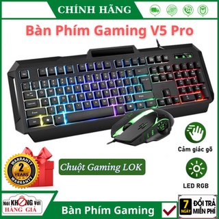 Combo Bàn Phím Và Chuột Giả Cơ Gaming V5 Pro Cao Cấp - Phong cách Gaming Esport cho không gian của bạn thêm rực rỡ