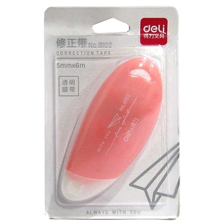 Xóa Kéo 5 mm x 6 m - Deli 8102 - Màu Hồng