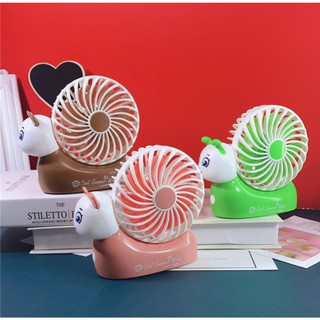 Quạt mini sạc USB hình Sên -có đèn, để bàn, cầm tay , siêu bền