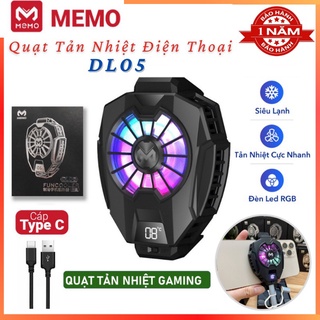 Quạt Tản Nhiệt Điện Thoại MEMO DL05 DL06 Quạt Tản Nhiệt Gaming sò lạnh Siêu Lạnh Hiển Thị Nhiệt Độ LED RGB Kẹp Thu Vào
