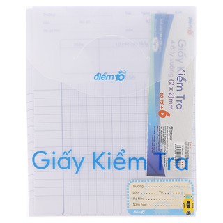 Giấy Kiểm Tra Điểm 10 TP-GKT07 4 Ô Ly Vuông 2X2 (Xấp 20 tờ đôi, 6 tờ đơn, kèm túi nhựa)