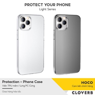 Ốp Lưng iPhone Trong Suốt Hoco Light Series Chất Liệu TPU Chống Sốc Dùng Cho iPhone 13 12 11 Pro Max X/ Xs Max, 7/8 Plus
