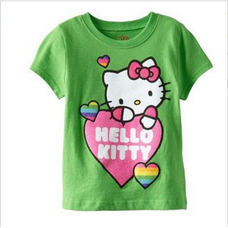 Mã 5115 áo phông ngắn tay Mèo Kitty xanh cho bé gái của jumping bean