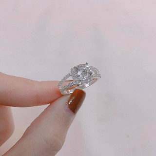 Nhẫn nữ bạc ta , nhẫn đính đá lấp lánh , tặng kèm hộp đựng - Vàng Bạc Khải Khải
