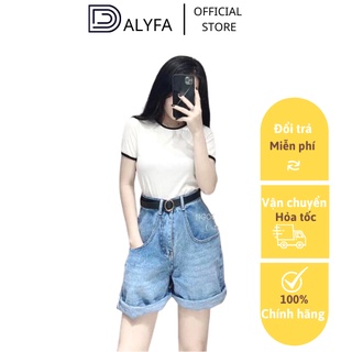 Quần Short Jean Nữ Lưng Cao DALYFA Quần Đùi Jean Cạp Cao Siêu Hack Dáng Có Video Và Ảnh Thật CD121