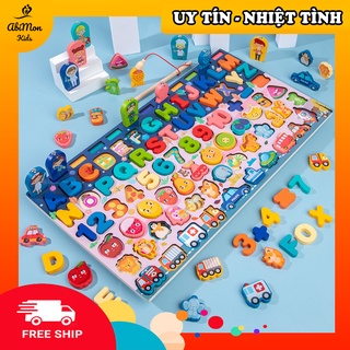 Bảng Gỗ Ghép Hình + Câu Cá Cho Bé (5, 6, 7 in 1) ☘️ Montessori cao cấp ✨ Đồ chơi Gỗ - Giáo Dục - An toàn - Thông minh
