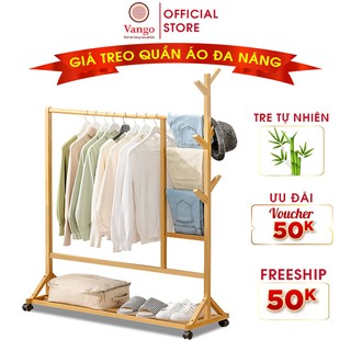 Giá kệ treo quần áo đa năng gỗ tre tự nhiên Vango V5 cao cấp, Phong cách nội thất hiện đại, sang trọng
