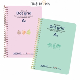 Sổ KLong A5 200 trang giấy Dot Grid chấm tròn lò xo đơn bìa cứng, vở KLong MS 968