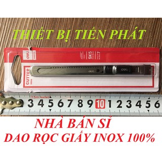 Dao Rọc Giấy Inox DELI 100% Hàng Xuất Khẩu Dùng Lưỡi Dao Nhỏ (Chính Hãng)