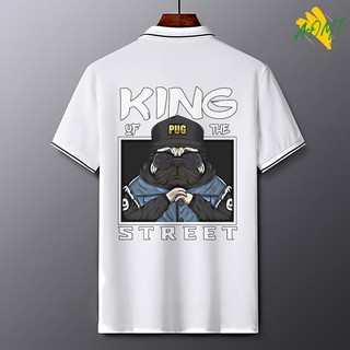 ÁO THUN POLO AOMI KING OF THE STREET OLD PUG THUN CO GIÃN 4 CHIỀU NAM NỮ AOMIVN THỜI TRANG