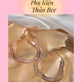 Vòng tay rút dây nữ đính đá cao cấp VT-002 - Mạ bạc 925 cao cấp