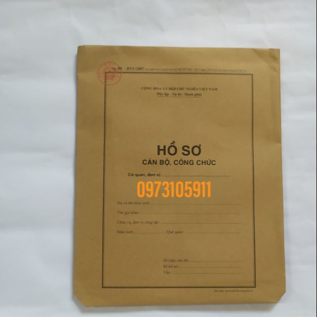 HỒ SƠ CÁN BỘ CÔNG CHỨC( 2 bộ)