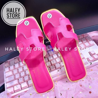 Dép bệt nữ quai ngang HALEY STORE chữ H HM hàng đẹp nhiều màu đẹp thời trang đi chơi đi biển đi du lịch màu hồng