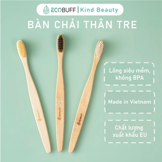 Bàn chải thân tre Ecobuff sợi lông dupont siêu mềm không BPA Made in Việt Nam phân hủy sinh học thân thiện môi trường