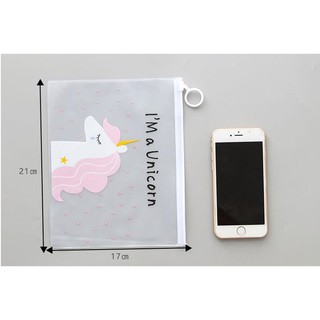 Túi Đựng Bút viết Zip Unicorn - Nhắm mắt
