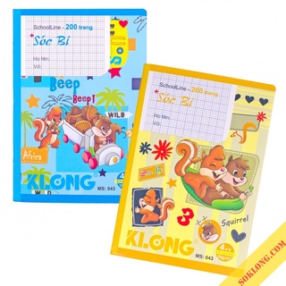 Vở ô ly KLong 200 trang chống lóa mắt MS 043 vở tập viết 4 ô ly