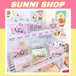 [Mã LIFE1404ALL giảm 10% đơn 50K] Hộp Washi Tape 5 Cuộn Băng Keo Giấy Trang Trí Sổ Lưu Niệm DIY