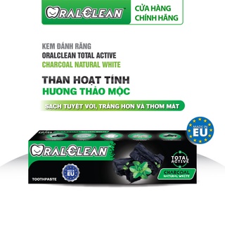 Kem đánh răng Oral-Clean Total Active Charcoal Natural White 100ml