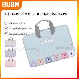 Cặp Laptop/ Macbook Hoạt Hình Da PU Đai Cài Vali Tiện Lợi (B002)