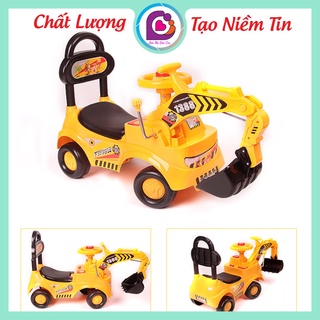 Xe cẩu chòi chân cho bé 1388 có nhạc cần múc và tựa lưng - xe chòi chân cho bé