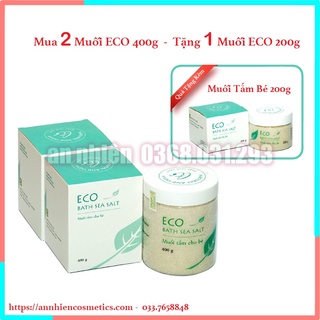 [mua 2 tặng 1] Muối Tắm Bé ECO Hộp 400g An Toàn Cho Bé Giúp Giảm Các Bệnh Ngoài Da ( rôm sảy mề đay)