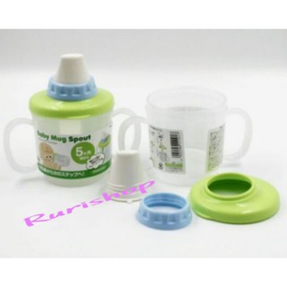 Cốc tập uống có vòi hút màu xanh lá