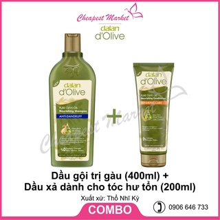 [DEAL SỐC] Combo Dầu Gội Xả Dành Cho Tóc Gàu Hư Tổn D'Olive Dalan