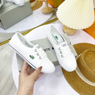 Giày thể thao trắng lacostte cá sấu fullbox