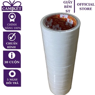 30 cuộn băng dính 2 mặt loại đẹp khổ 1cm