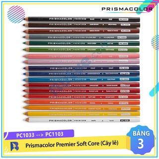 [PC1033 - PC1103] Bút chì màu hạng họa sĩ Prismacolor Premier Soft Core - Màu lẻ (BẢNG MÀU 3)
