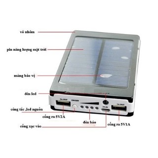 Vỏ sạc dự phòng năng lượng mặt trời 5cell không pin