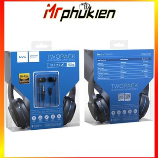 COMBO TAI NGHE CHỤP TAI + NHÉT TAI HOCO W24 - MrPhukien
