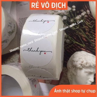 Cuộn sticker thank you, tem dán sticker cảm ơn khách hàng (cuộn 500 cái)