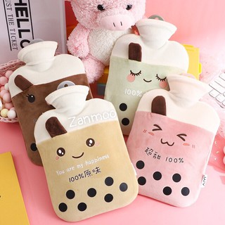 Túi Chườm Nóng Lạnh Hình Trà Sữa 1000ml, Túi Chườm Giảm Đau Bụng 1000ml Zanmoo