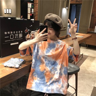 Áo thun nam nữ loang cam hồng, áo thời trang, áo đôi nam nữ.