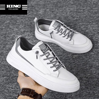 Giày sneaker nam thể thao màu trắng đẹp cổ cao cho học sinh đi học mã TGT-01