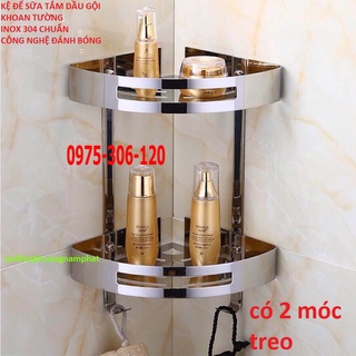 [CÔNG NGHỆ ĐÁNH BÓNG] Kệ Sữa Tắm Dầu Gội Trong Nhà Tắm INOX 304 KG17 KÊ GÓC TẤM, inox 304 sáng bóng chống han rỉ