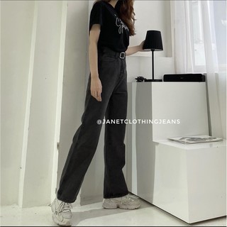 #Q6577 Quần jeans ống đứng xám